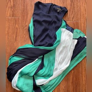 Banana Republic Maxi Navy dress with light blue and teal accents. Size US6